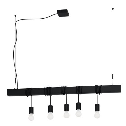 Eglo - Hängeleuchte TOWNSHEND 5xE27/40W/230V schwarz