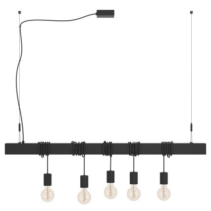Eglo - Hängeleuchte TOWNSHEND 5xE27/40W/230V schwarz