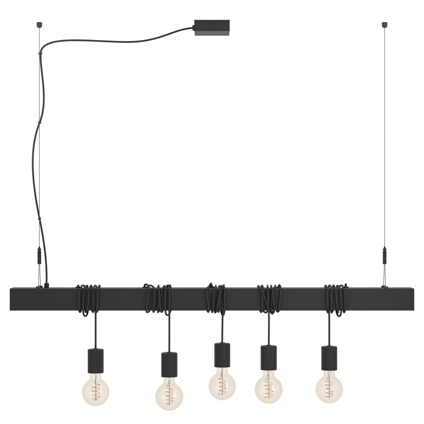 Eglo - Hängeleuchte TOWNSHEND 5xE27/40W/230V schwarz