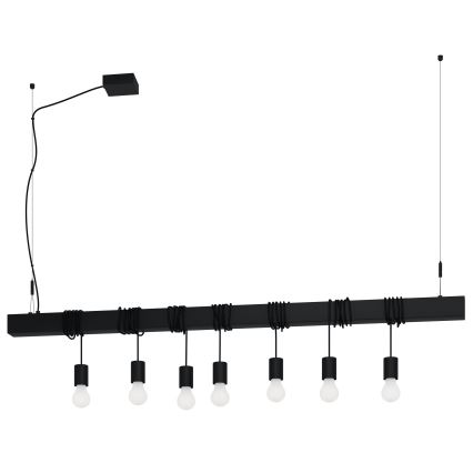 Eglo - Hängeleuchte TOWNSHEND 7xE27/40W/230V schwarz