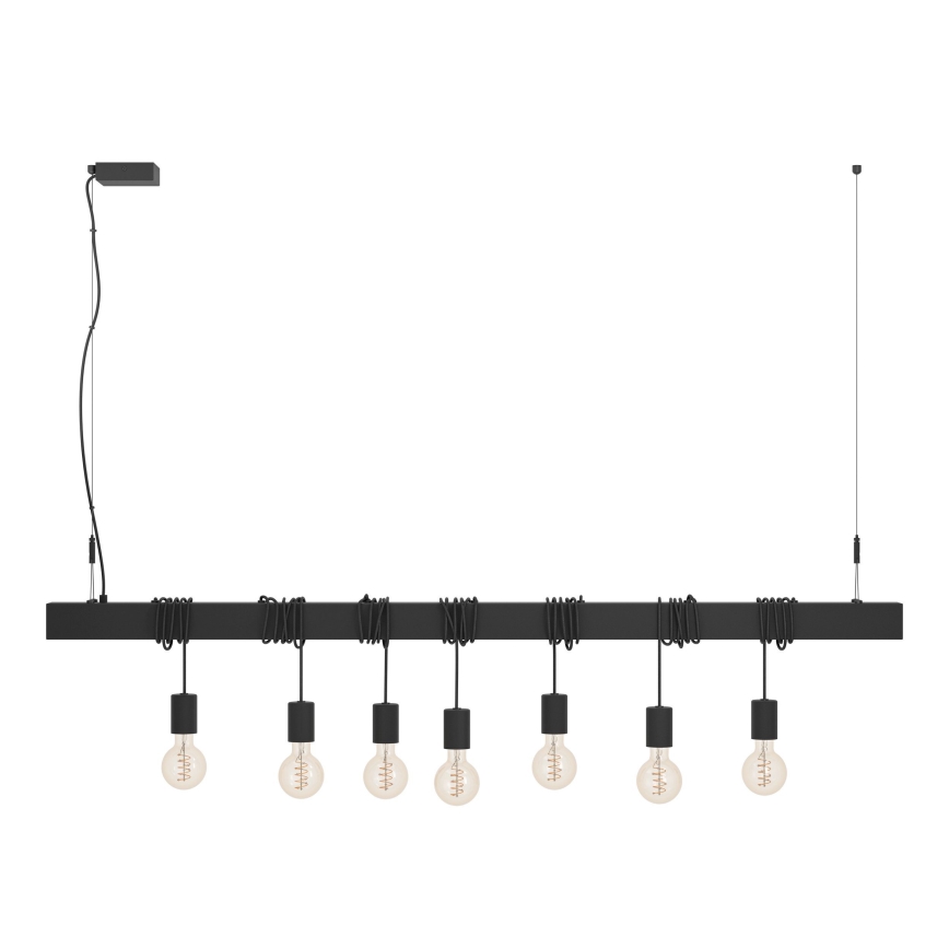 Eglo - Hängeleuchte TOWNSHEND 7xE27/40W/230V schwarz