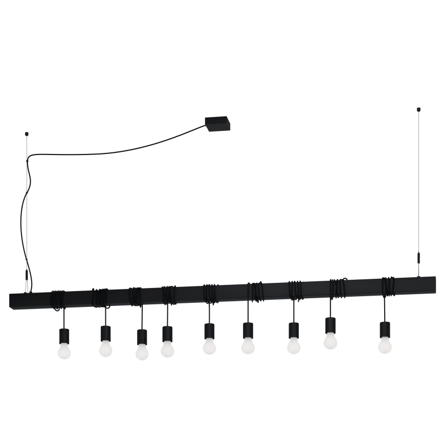 Eglo - Hängeleuchte TOWNSHEND 9xE27/40W/230V schwarz