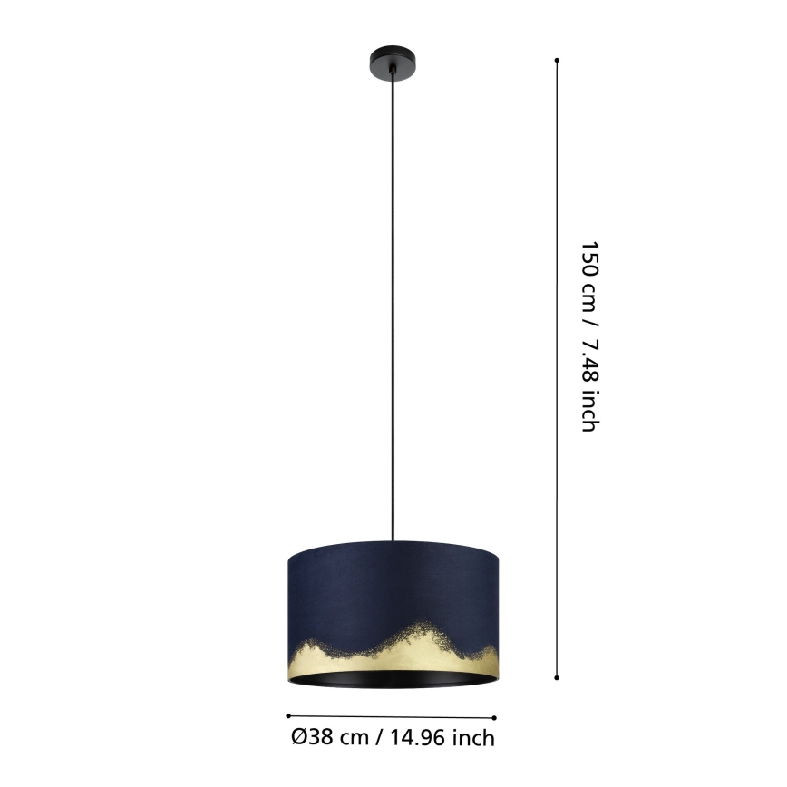 Eglo - Hängeleuchte 1xE27/40W/230V d 38 cm blau/golden