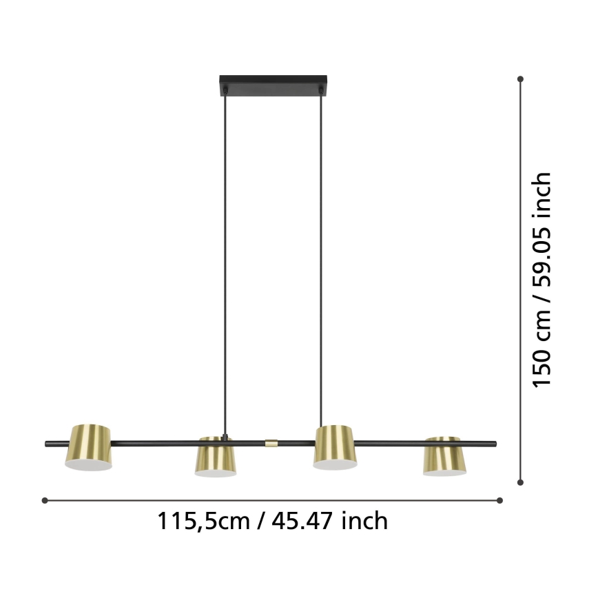 Eglo - LED-Hängeleuchte 4xGU10/4,6W/230V 3000K golden