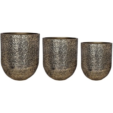 Eglo - 3er-Set Metall-Pflanztopf 50x42 cm, goldfarben