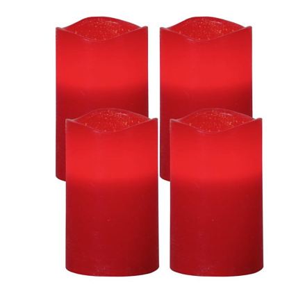 Eglo - 4er-Set LED-Weihnachtsdekoration, LED 0,066 W, 3×AAA, rot