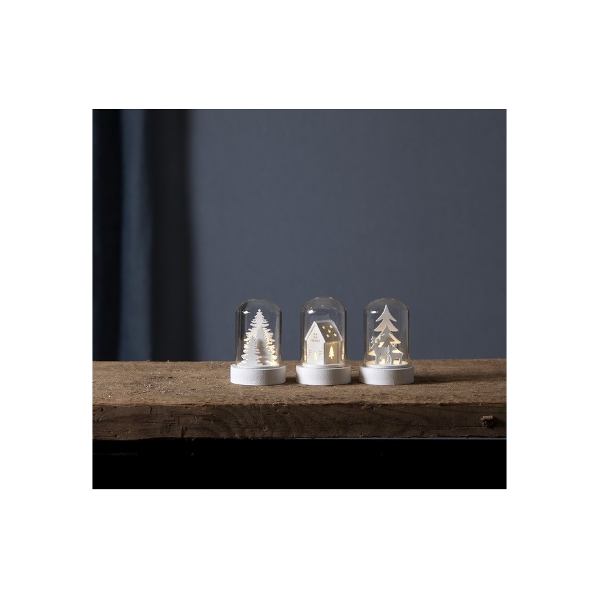 Eglo - SET 3x LED Weihnachtsschmuck 1xLED/0,06W/1xCR2032 weiß