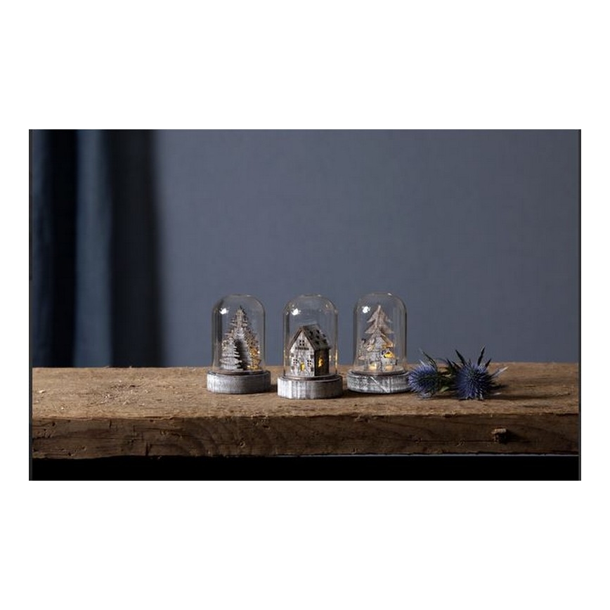 Eglo - Set 3x LED Weihnachtsdekoration LED/0,06W/1xCR2032 braun