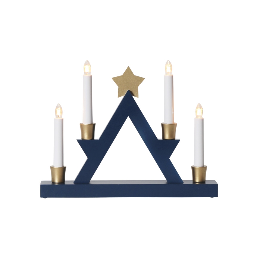 Eglo - Weihnachtskerzenhalter 4xE10/3W/230V blau