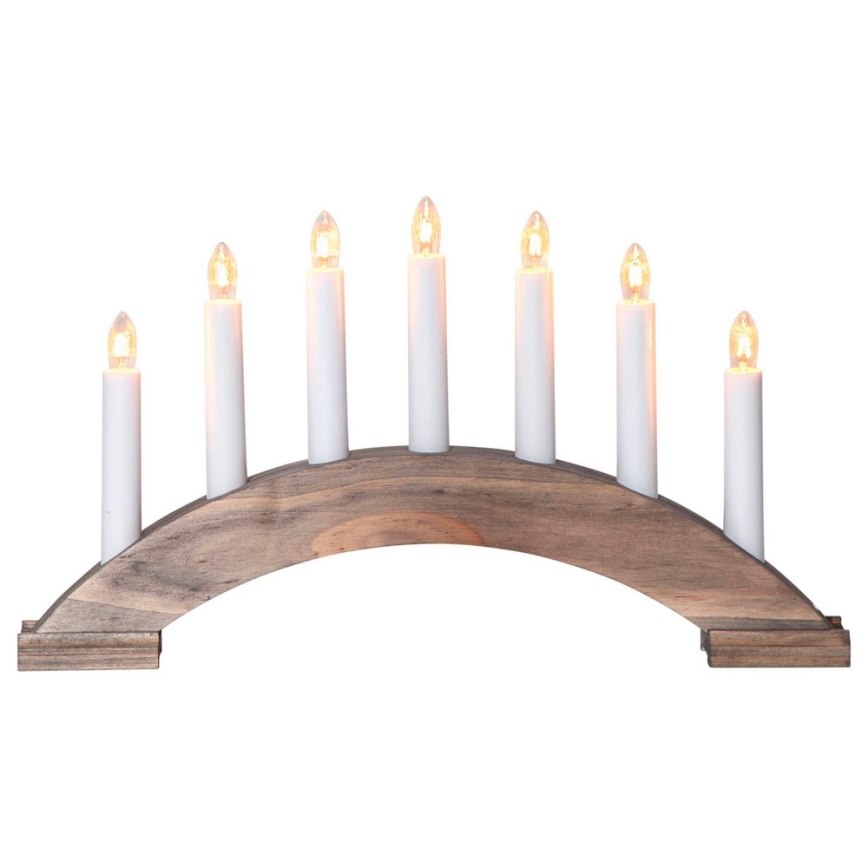 Eglo - Weihnachtskerzenhalter 7xE10/3W/230V braun