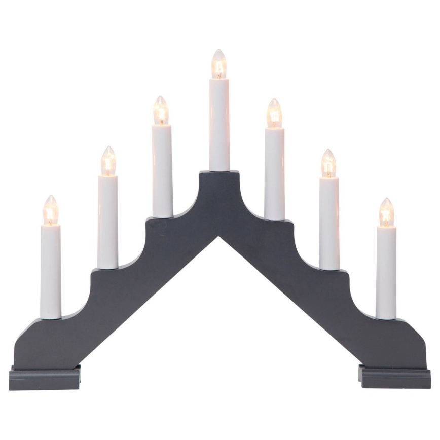 Eglo - Weihnachtskerzenleuchter 7xE10/3W/230V dunkelgrau