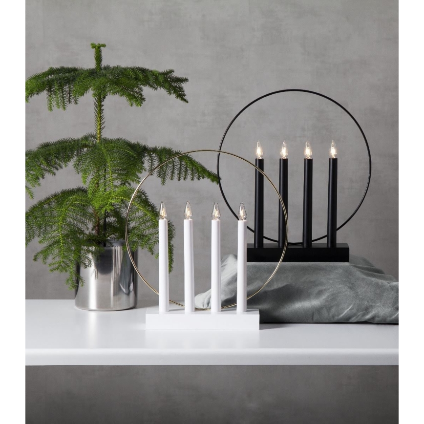 Eglo - Weihnachtskerzenständer 4xE10/3W/230V schwarz