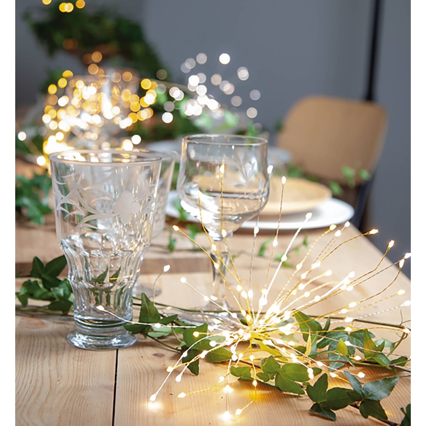 Eglo 411063 - LED-Weihnachtsdekoration FIREWORK 60 LEDs/0,06 W/3×AA Ø 26 cm