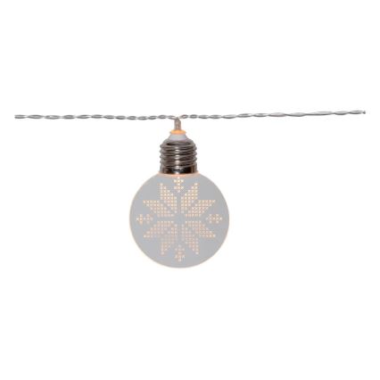 Eglo 411112 - LED-Weihnachtslichterkette ORNAMENT 10xLED/3xAA 1,8m warmweiβ
