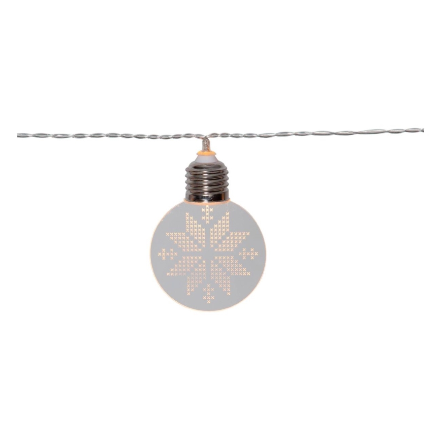 Eglo 411112 - LED-Weihnachtslichterkette ORNAMENT 10xLED/3xAA 1,8m warmweiβ