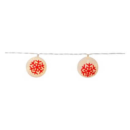 Eglo 411113 - LED-Weihnachtslichterkette ORNAMENT 10xLED/3xAA 1,35m warmweiβ