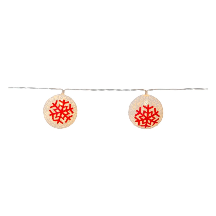 Eglo 411113 - LED-Weihnachtslichterkette ORNAMENT 10xLED/3xAA 1,35m warmweiβ