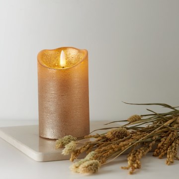 Eglo 411499 - LED-Kerze FLAMME RUSTIC LED/2xAA goldfarben