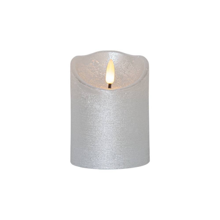 Eglo 411502 - LED Kerze FLAMME RUSTIC LED/2xAA silbern