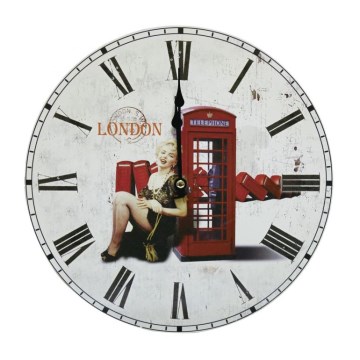 Eglo 41185 - Wanduhr Telefonzelle