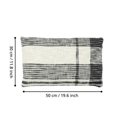 Eglo 420062 - Dekokissen CHEVERY 30x50 cm Creme/Schwarz