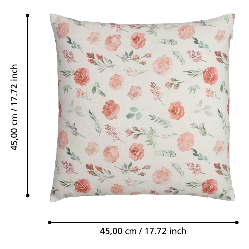 Eglo 420102 - Dekokissen GEBENG 45 x 45 cm Weiß/Rosa