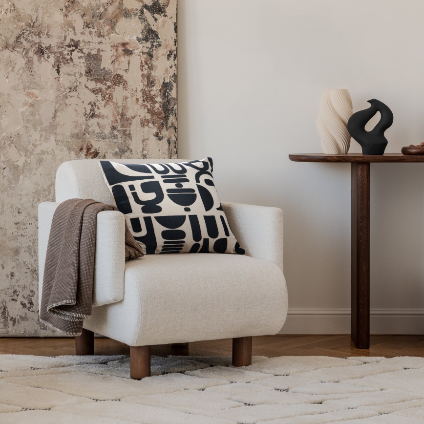 Eglo 420307 - Dekokissen CHEVERY 45 x 45 cm creme/schwarz
