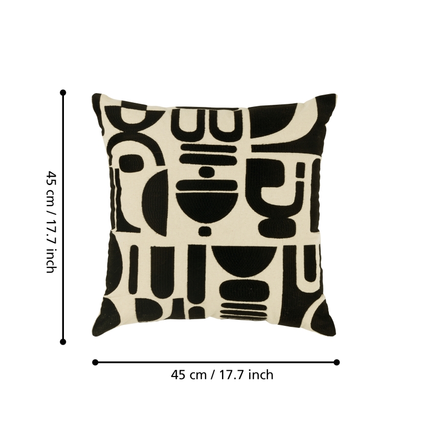 Eglo 420307 - Dekokissen CHEVERY 45 x 45 cm creme/schwarz