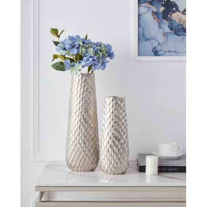 Eglo - Metallvase 40,5x14 cm silbern