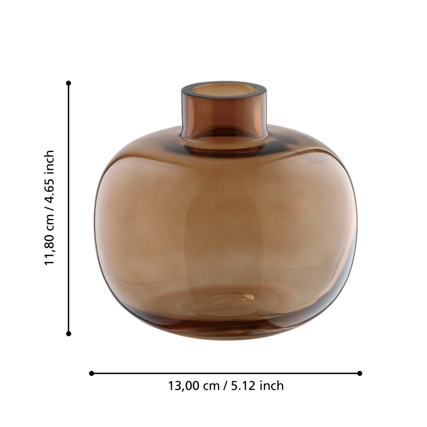 Eglo 421213 - Glasvase SIRANANA 11,8x13 cm, braun/rauchfarben