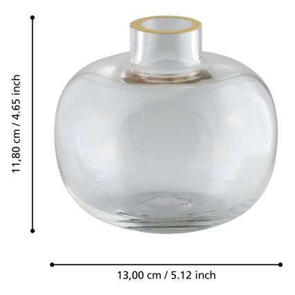 Eglo 421214 - Glasvase SIRANANA 11,8x13 cm klar/goldfarben