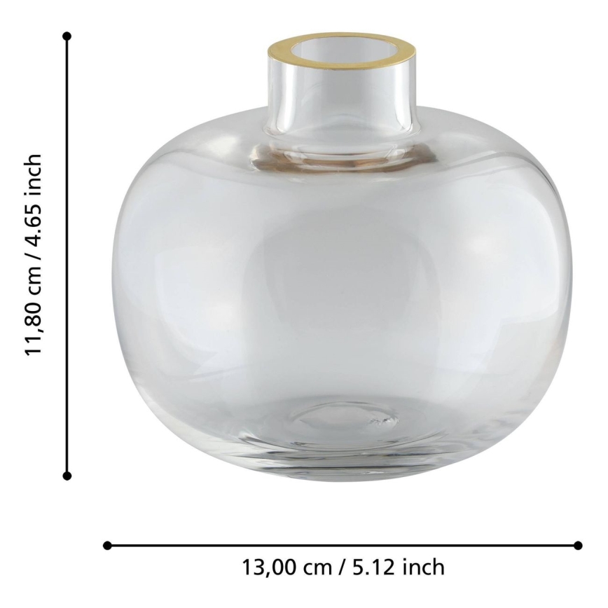 Eglo 421214 - Glasvase SIRANANA 11,8x13 cm klar/goldfarben