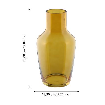 Eglo 421223 - Glasvase SIRANANA 25x13,3 cm gelb/rauchfarben