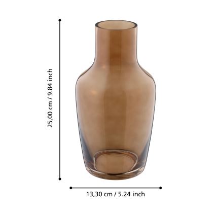 Eglo 421224 - Glasvase SIRANANA 25x13,3 cm braun/rauchfarben