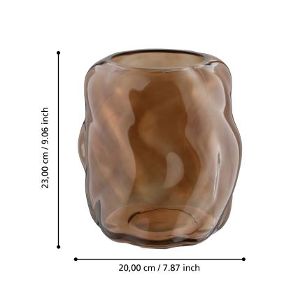Eglo 421238 - Glasvase MAROSAVA 23x20 cm braun/rauchfarben