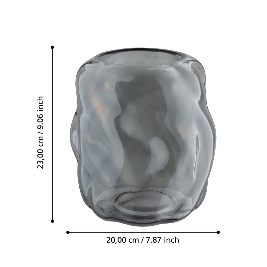 Eglo 421239 - Glasvase MAROSAVA 23x20 cm schwarz/rauchgrau