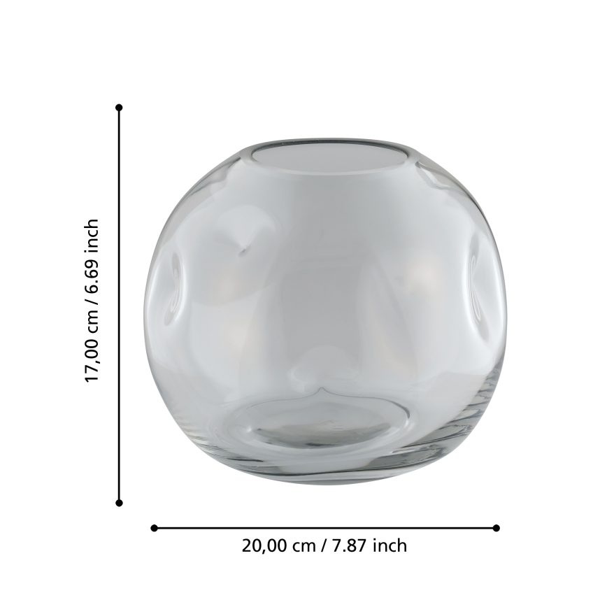 Eglo 421241 - Glasvase MAROSAVA 17x20 cm grau/rauchfarben