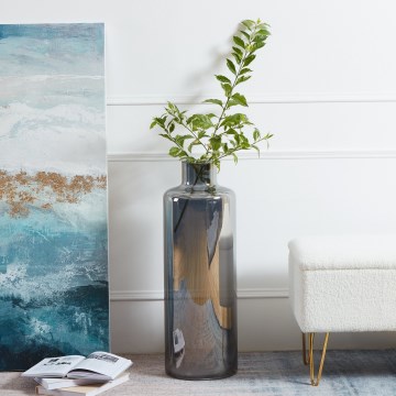 Eglo 421381 - Glasvase NABAS 73x25 cm schwarz/rauchgrau