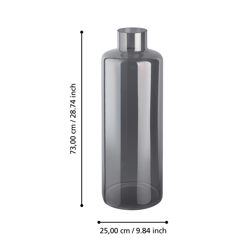 Eglo 421381 - Glasvase NABAS 73x25 cm schwarz/rauchgrau