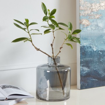 Eglo 421385 - Glasvase NABAS 24,5x21 cm schwarz/rauchgrau