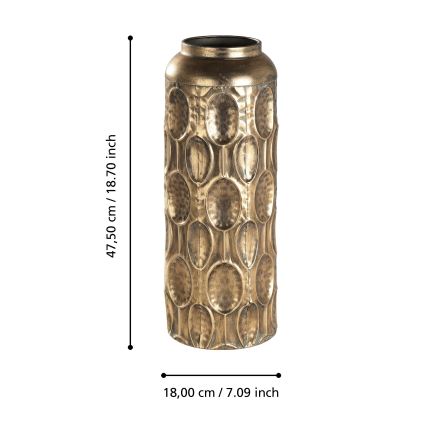 Eglo 421631 - Metallvase LENGGENG 47,5 x 18 cm goldfarben