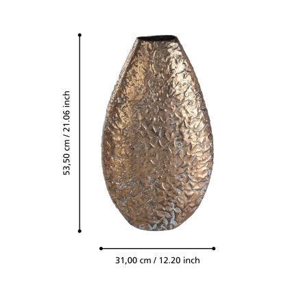 Eglo 421635 - Metallvase LENGGENG 53,5x31 cm bronzefarben
