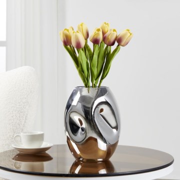 Eglo 421688 - Glasvase XIPORAI 19,8 x 14,5 cm, hochglänzender Chrom