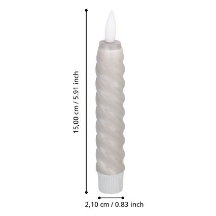 Eglo - SET 2x LED-Kerze LED/1xAAA 15 cm grau