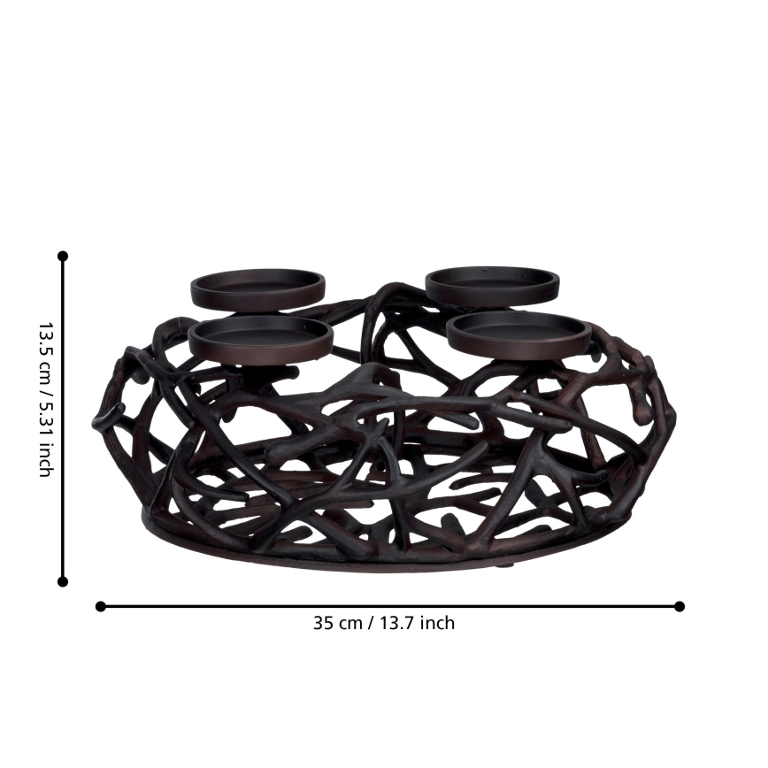Eglo 422731 - Kerzenhalter OROQUIETA 13,5x35 cm braun