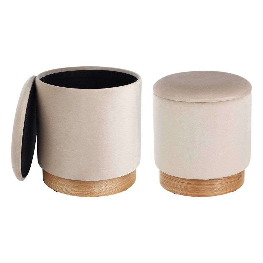 Eglo - SET 2x Sitzhocker d 30,5/37 cm beige