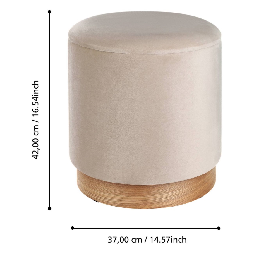Eglo - SET 2x Sitzhocker d 30,5/37 cm beige