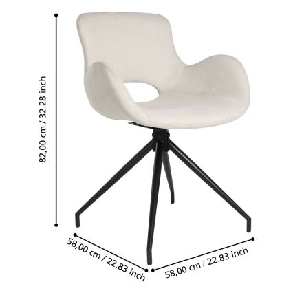 Eglo - Esszimmerstuhl 82x58 cm cremefarben/schwarz