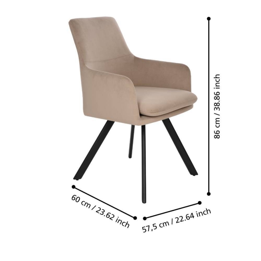 Eglo 424942 - Sessel APALIT 86x60 cm beige/schwarz