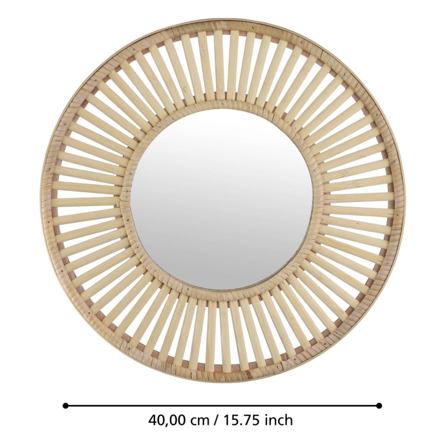 Eglo 425037 - Wandspiegel MITSUKE Ø 40 cm Bambus